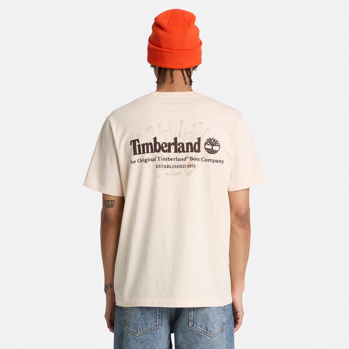 TIMBERLAND Men's Back Graphic Tee White Smoke - Image 3