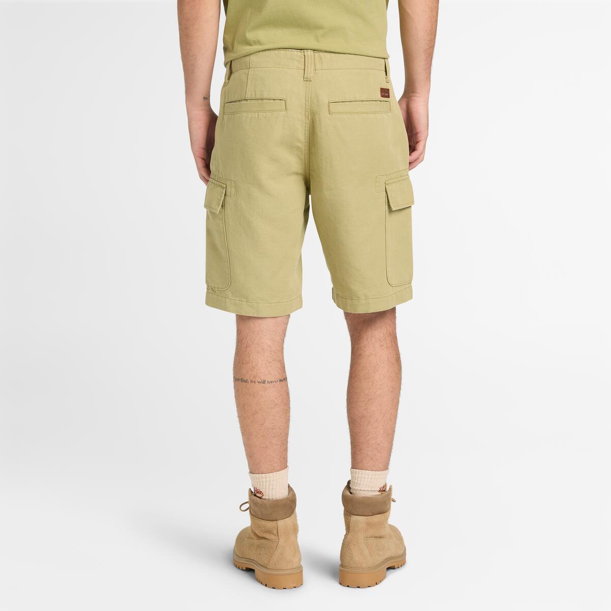 TIMBERLAND Men's Brookline Linen Cargo Shorts Sage - Image 3