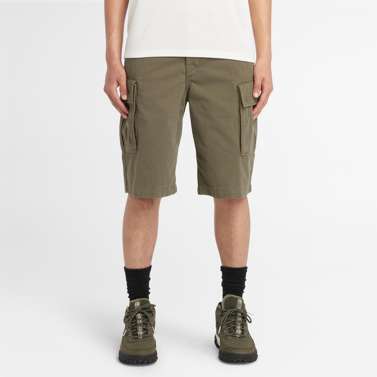 TIMBERLAND Men's Brookline Twill Cargo Short Leaf Green - Image 1