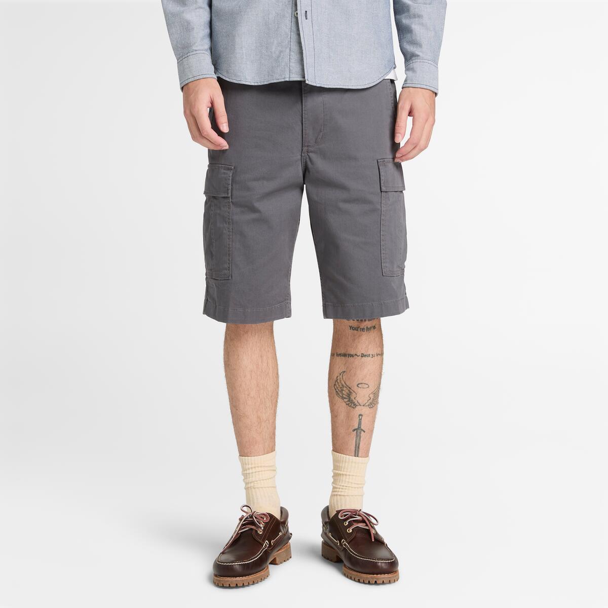 TIMBERLAND Men's Brookline Twill Cargo Shorts Blackened Pearl - Image 1