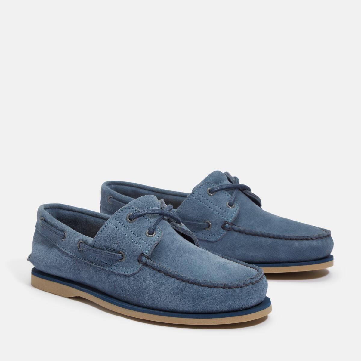 TIMBERLAND Men's Classic 2-Eye Boat Shoe Medium Blue Suede - Image 2