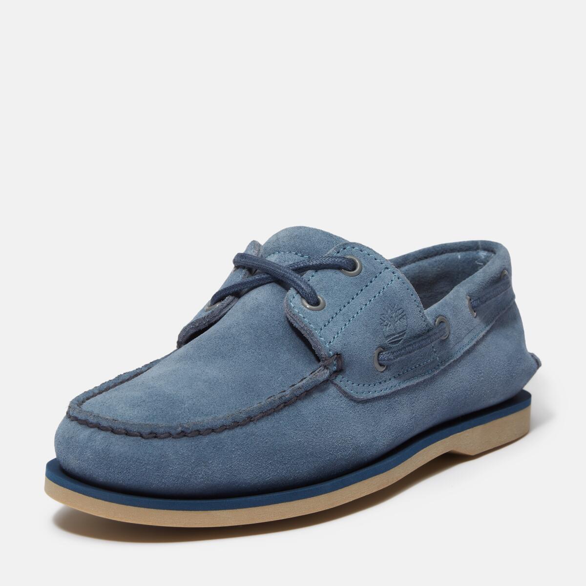TIMBERLAND Men's Classic 2-Eye Boat Shoe Medium Blue Suede - Image 9