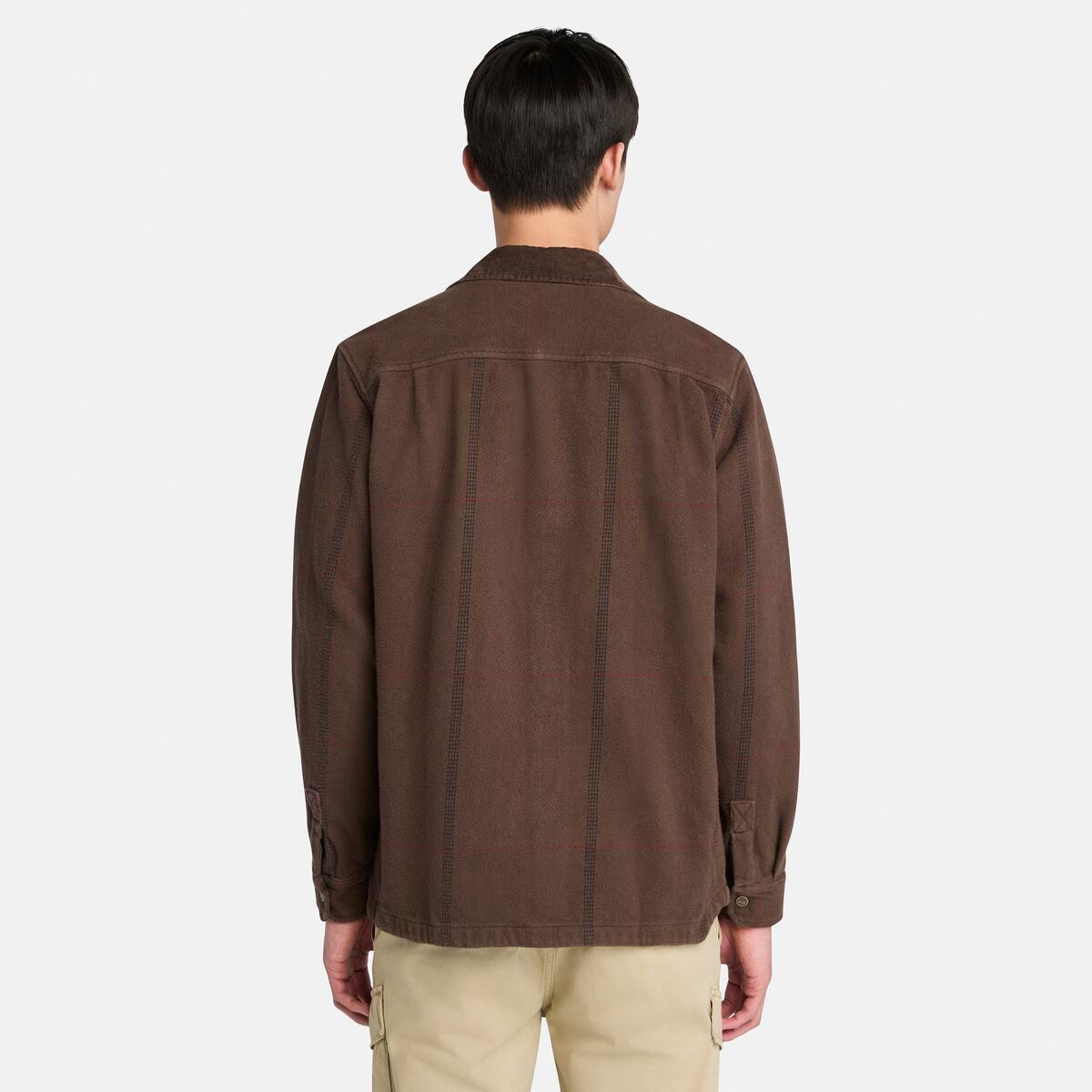 TIMBERLAND Men's Corduroy Collar Overshirt Chocolate Brown - Image 4