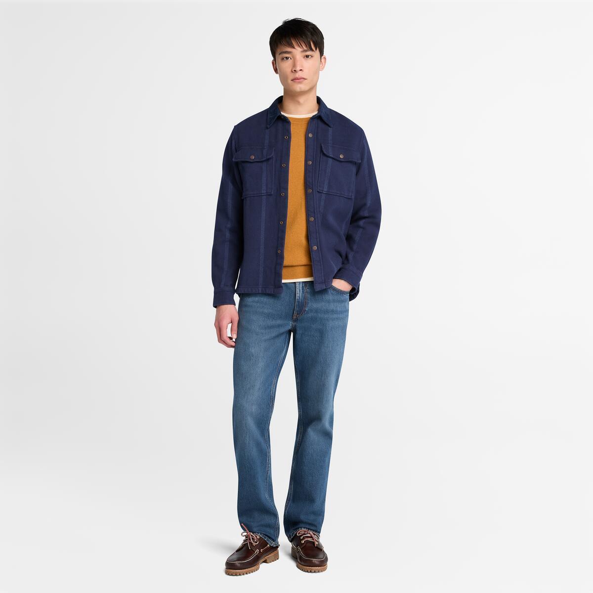 TIMBERLAND Men's Corduroy Collar Overshirt Peacoat - Image 2