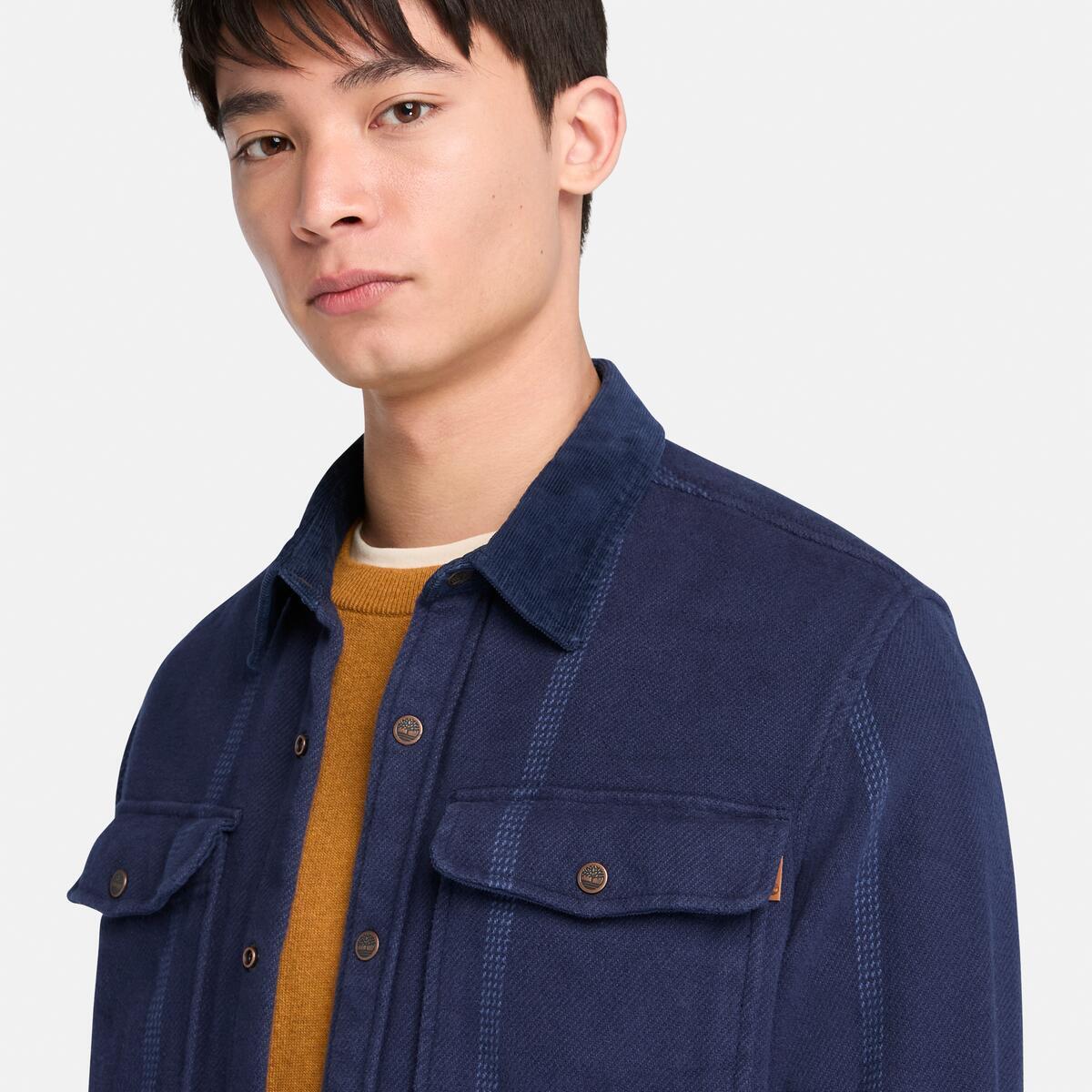 TIMBERLAND Men's Corduroy Collar Overshirt Peacoat - Image 3