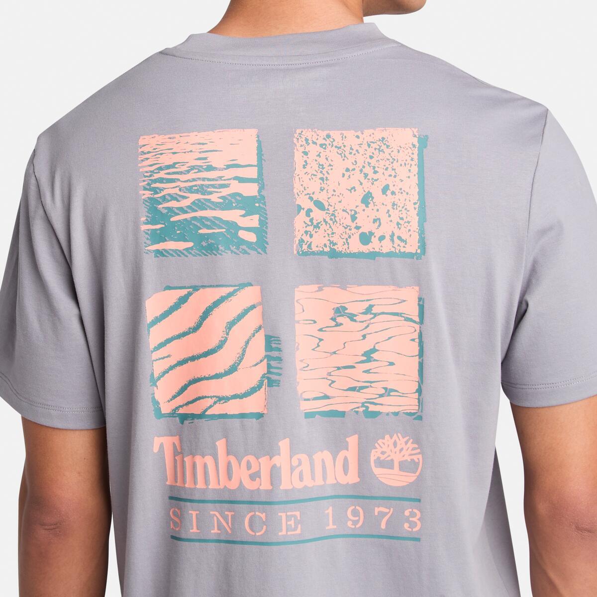 TIMBERLAND Men's Costal Textures Back Graphic Tee Quicksilver - Image 3