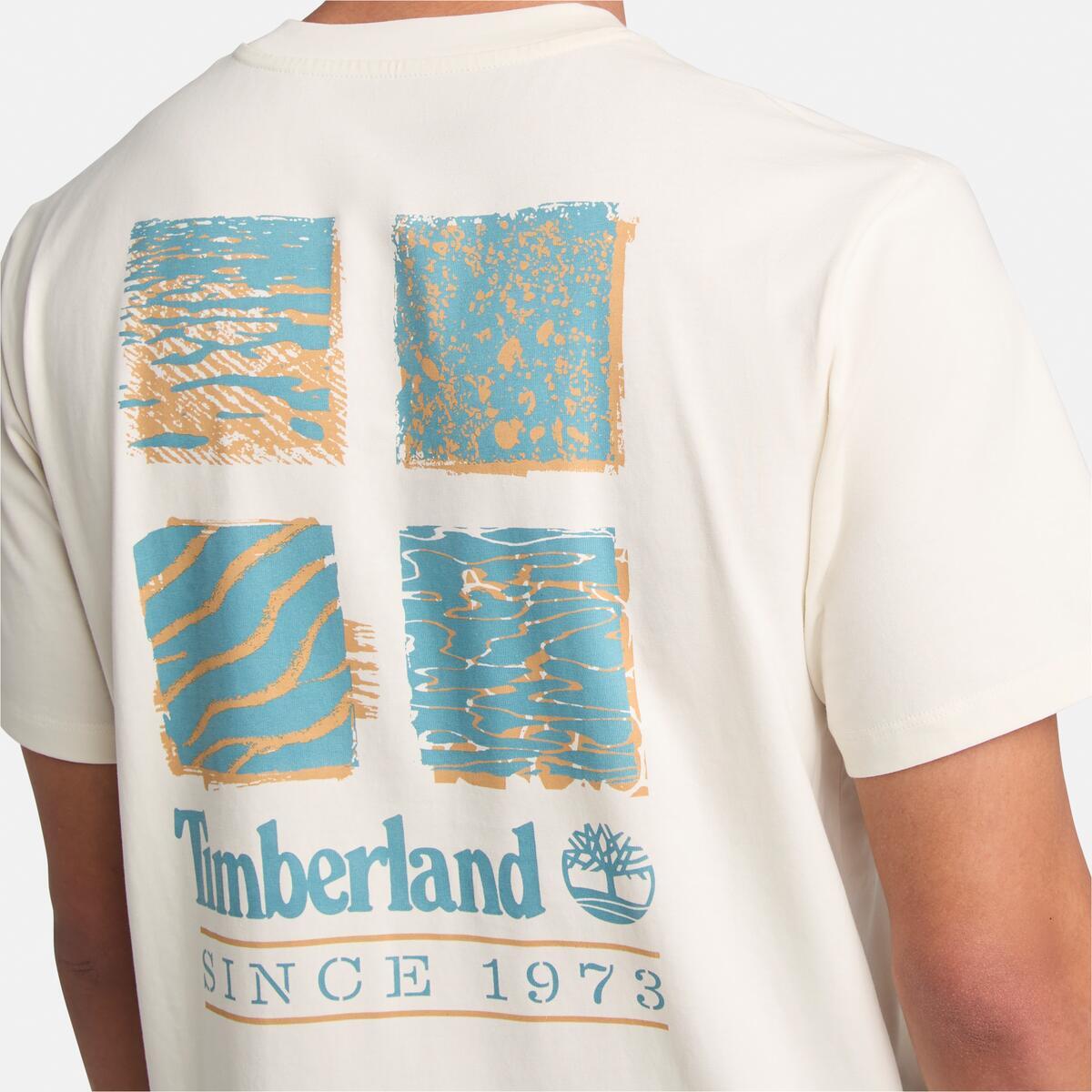 TIMBERLAND Men's Costal Textures Back Graphic Tee Vintage White - Image 3