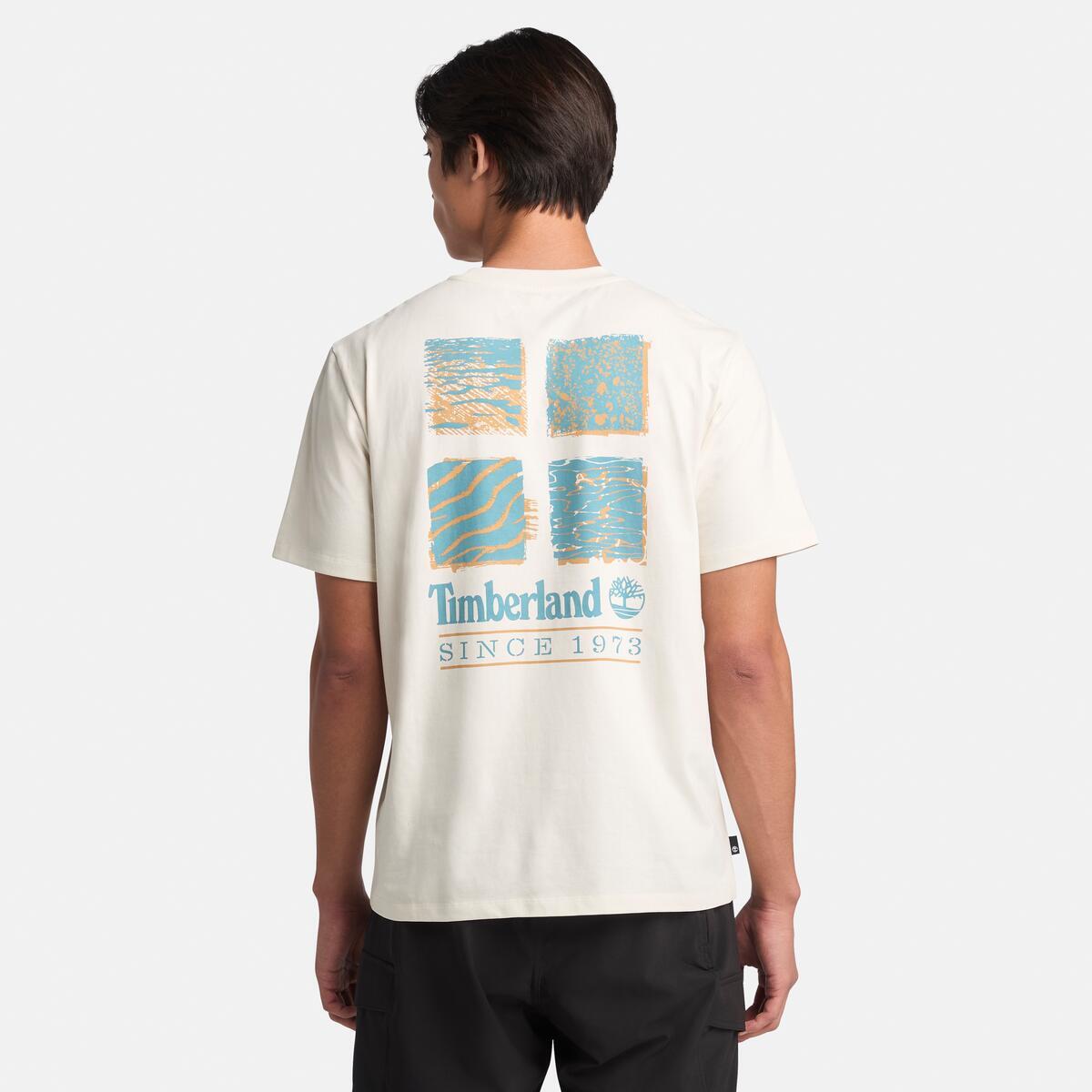 TIMBERLAND Men's Costal Textures Back Graphic Tee Vintage White - Image 4