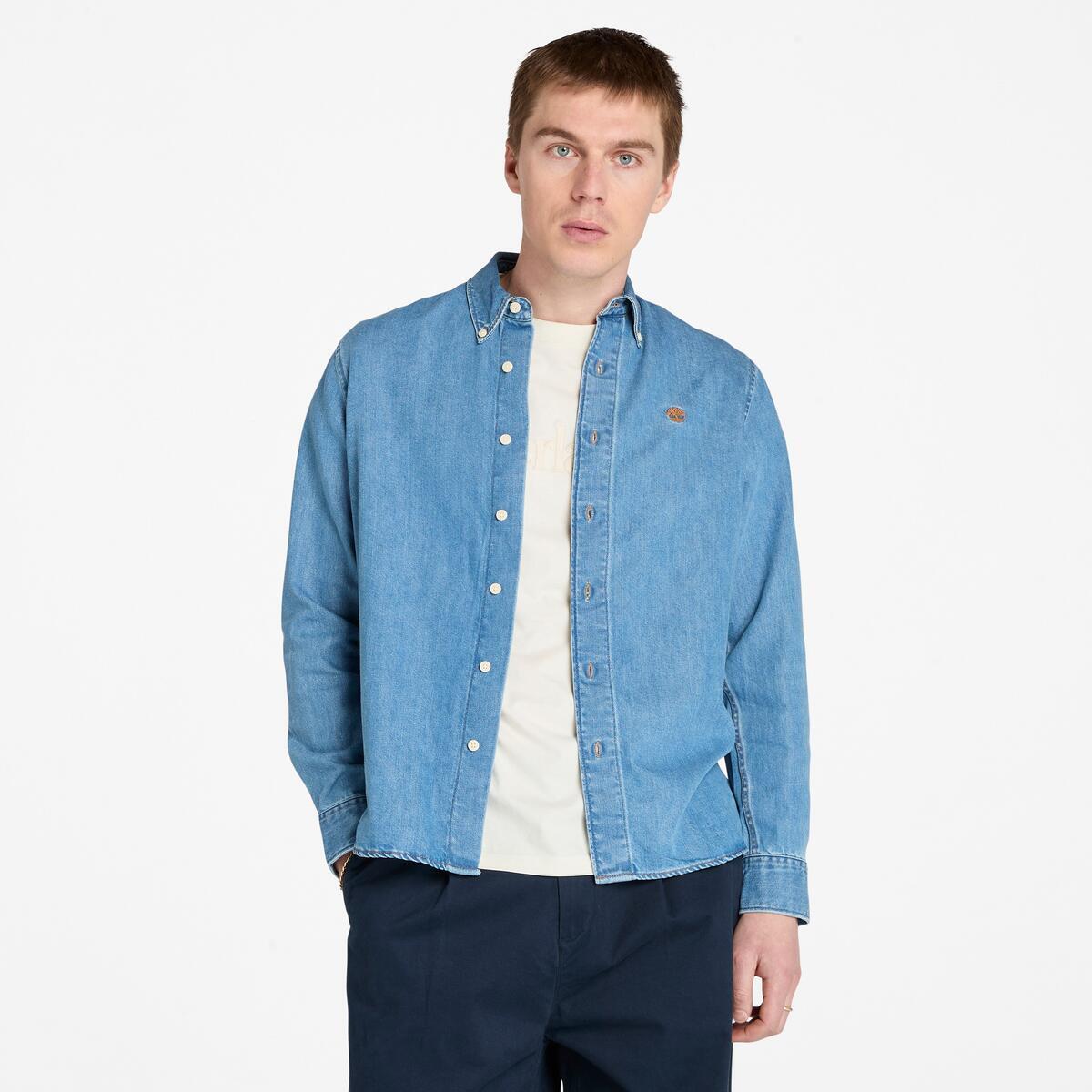 TIMBERLAND Men's Denim Shirt Horizon Blue Wash - Image 1