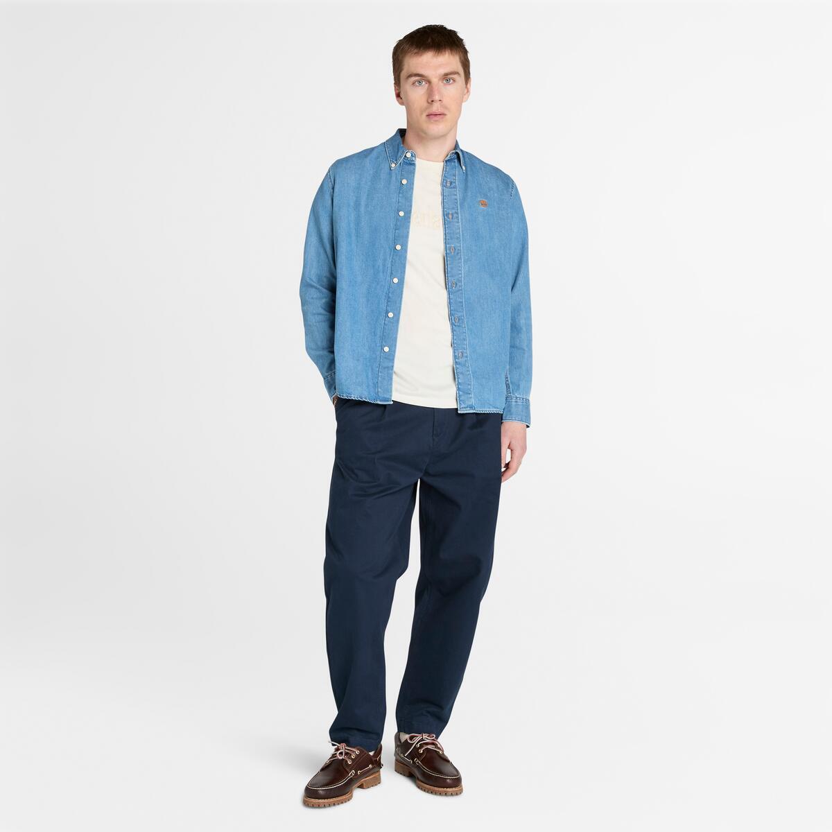 TIMBERLAND Men's Denim Shirt Horizon Blue Wash - Image 2