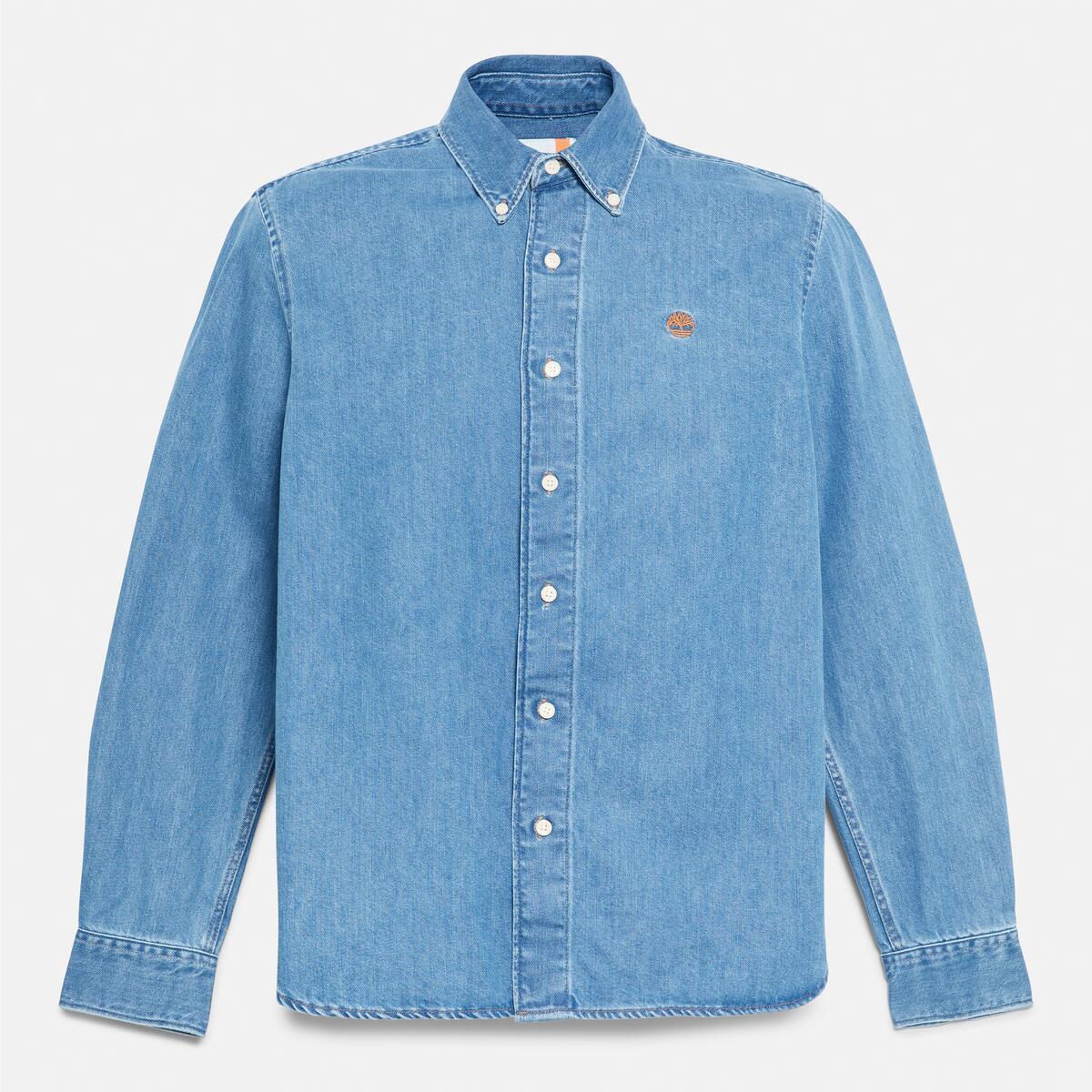 TIMBERLAND Men's Denim Shirt Horizon Blue Wash - Image 5