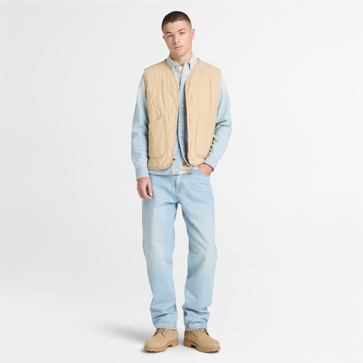TIMBERLAND Men's Denim Shirt (Regular Fit) Sun Faded Wash - Image 2