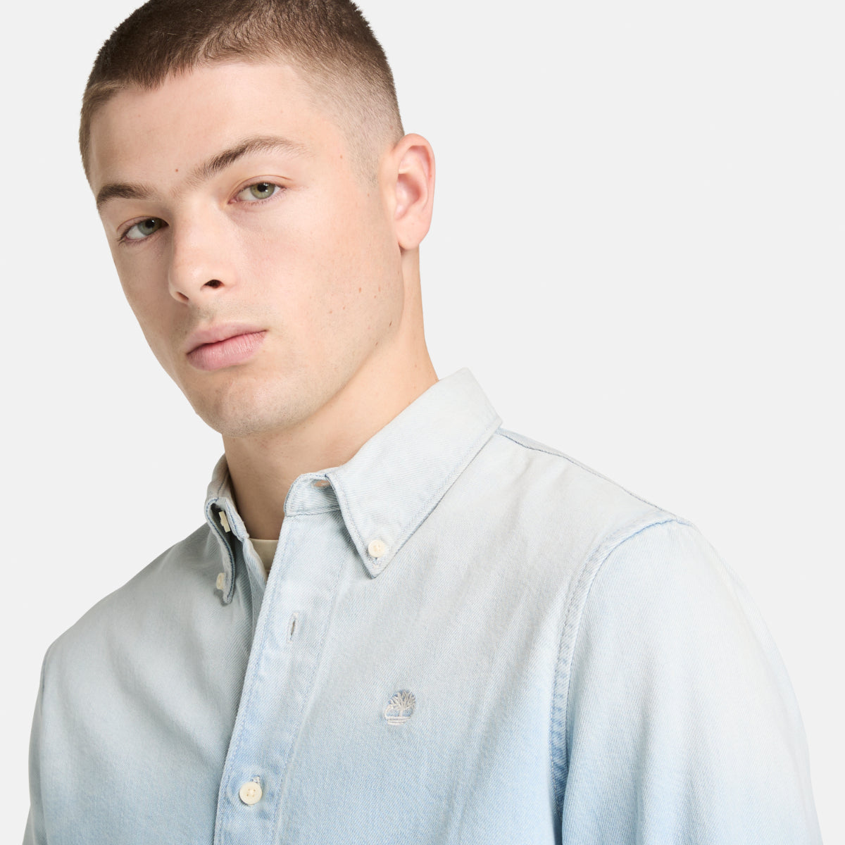 TIMBERLAND Men's Denim Shirt (Regular Fit) Sun Faded Wash - Image 3