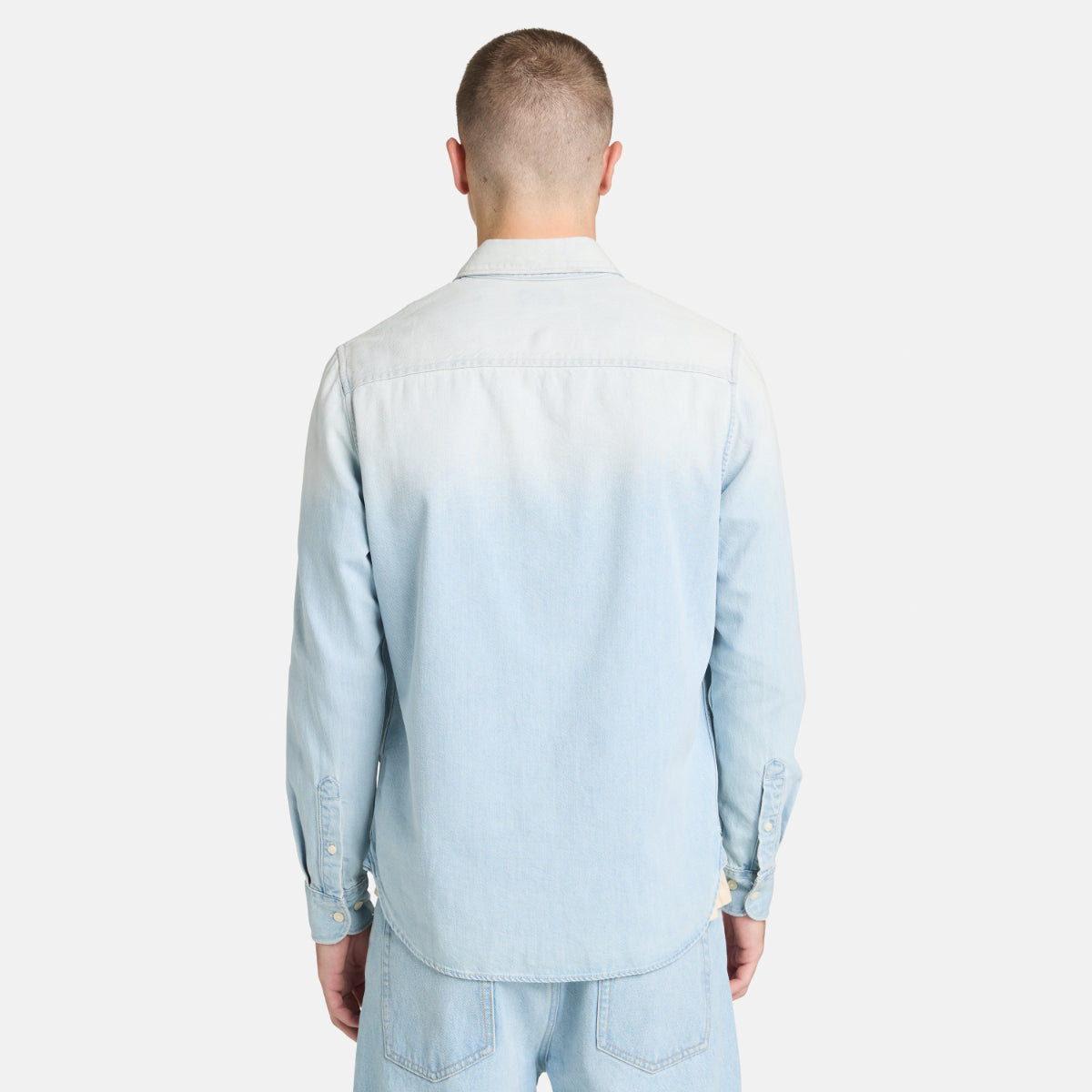 TIMBERLAND Men's Denim Shirt (Regular Fit) Sun Faded Wash - Image 4