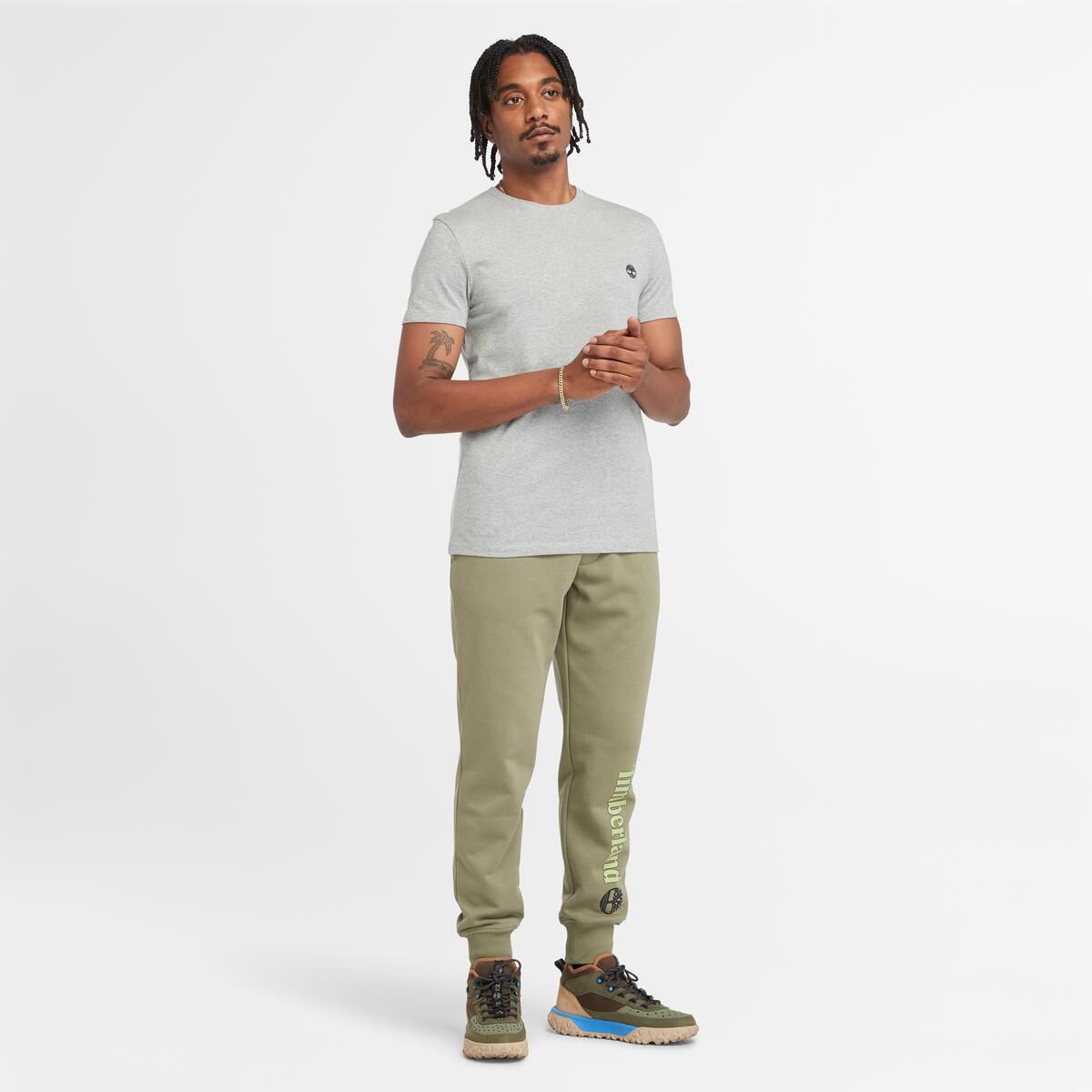 TIMBERLAND Men's Dunstan River Jersey Crew Tee Medium Grey Heather - Image 2