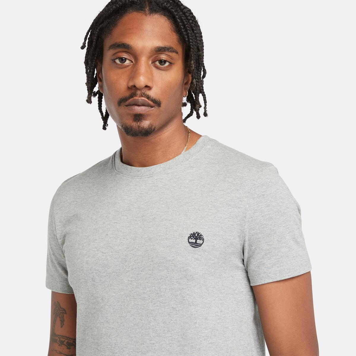 TIMBERLAND Men's Dunstan River Jersey Crew Tee Medium Grey Heather - Image 3