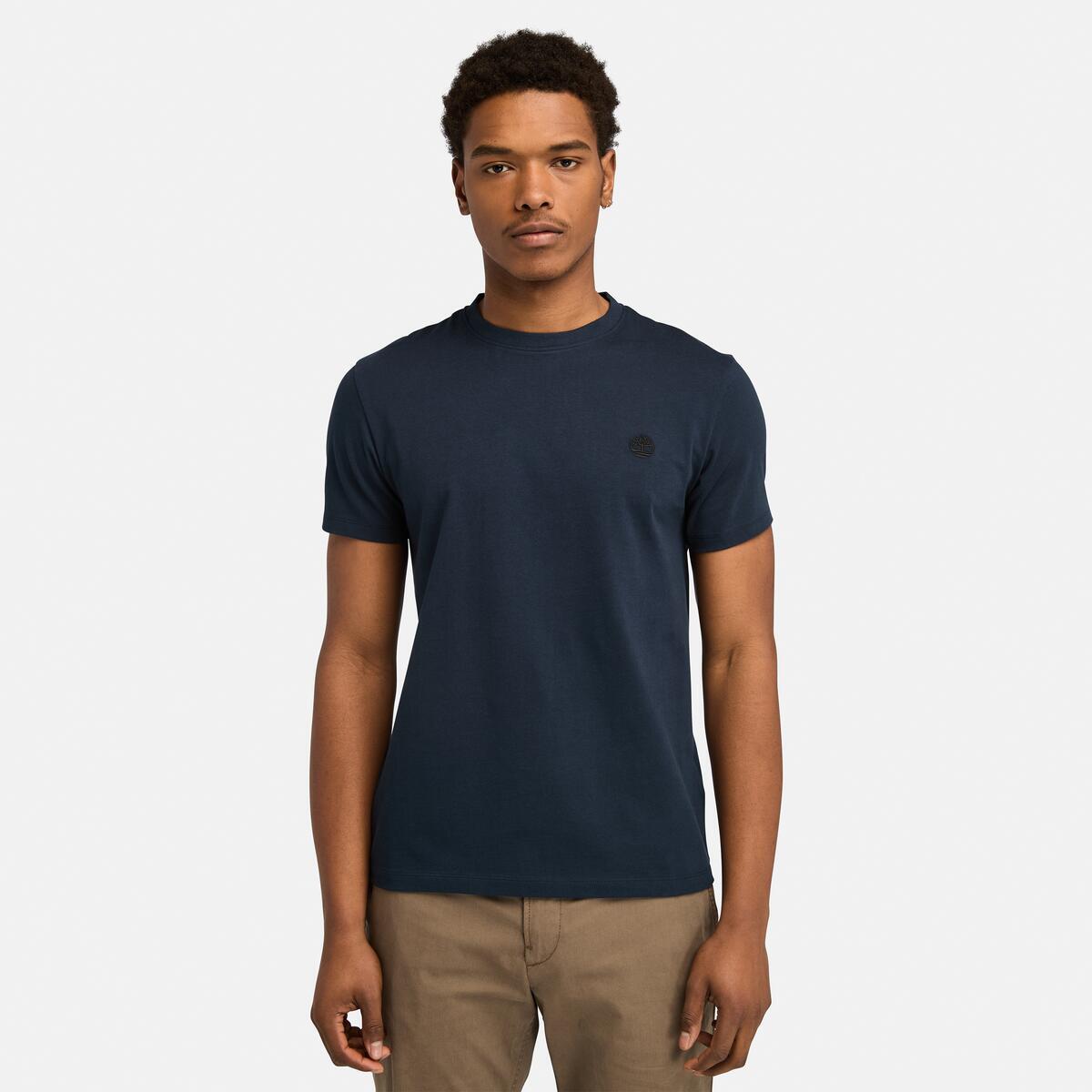 TIMBERLAND Men's Dunstan River Jersey Crew Tee Dark Sapphire-Dark Denim - Image 1