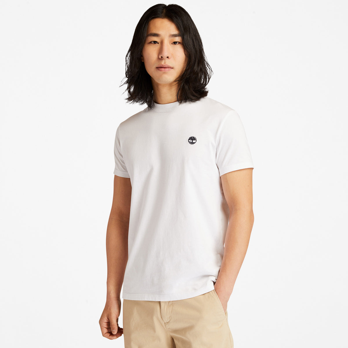 TIMBERLAND Men's Dunstan River Jersey Crew Tee White - Image 1