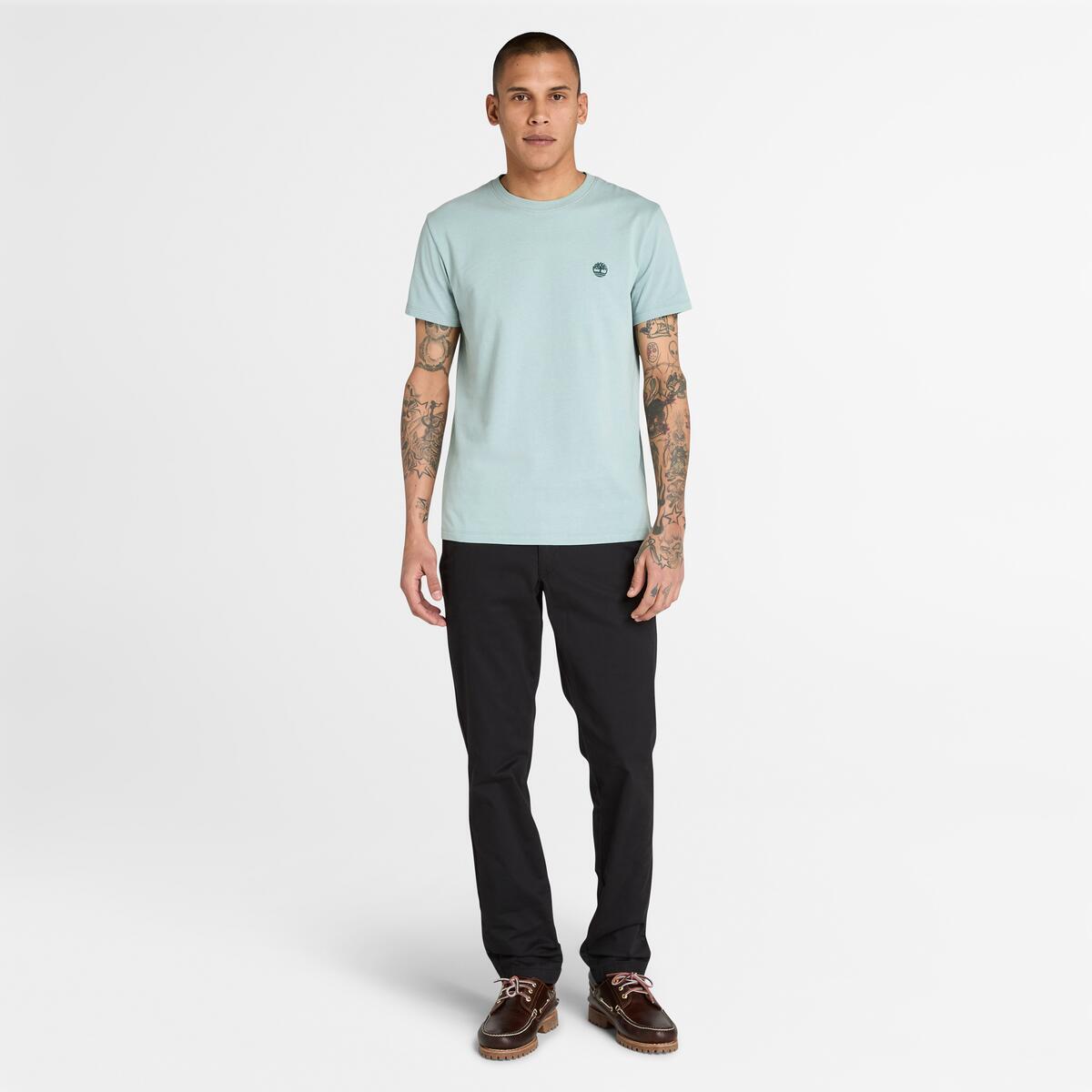 TIMBERLAND Men's Dunstan River Jersey Tee Silver Blue - Image 2
