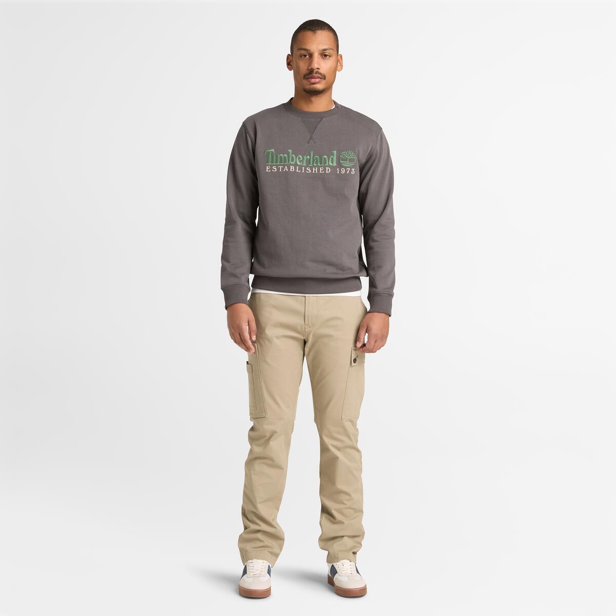 TIMBERLAND Men's Established 1973 Logo Crew Blackened Pearl - Image 2