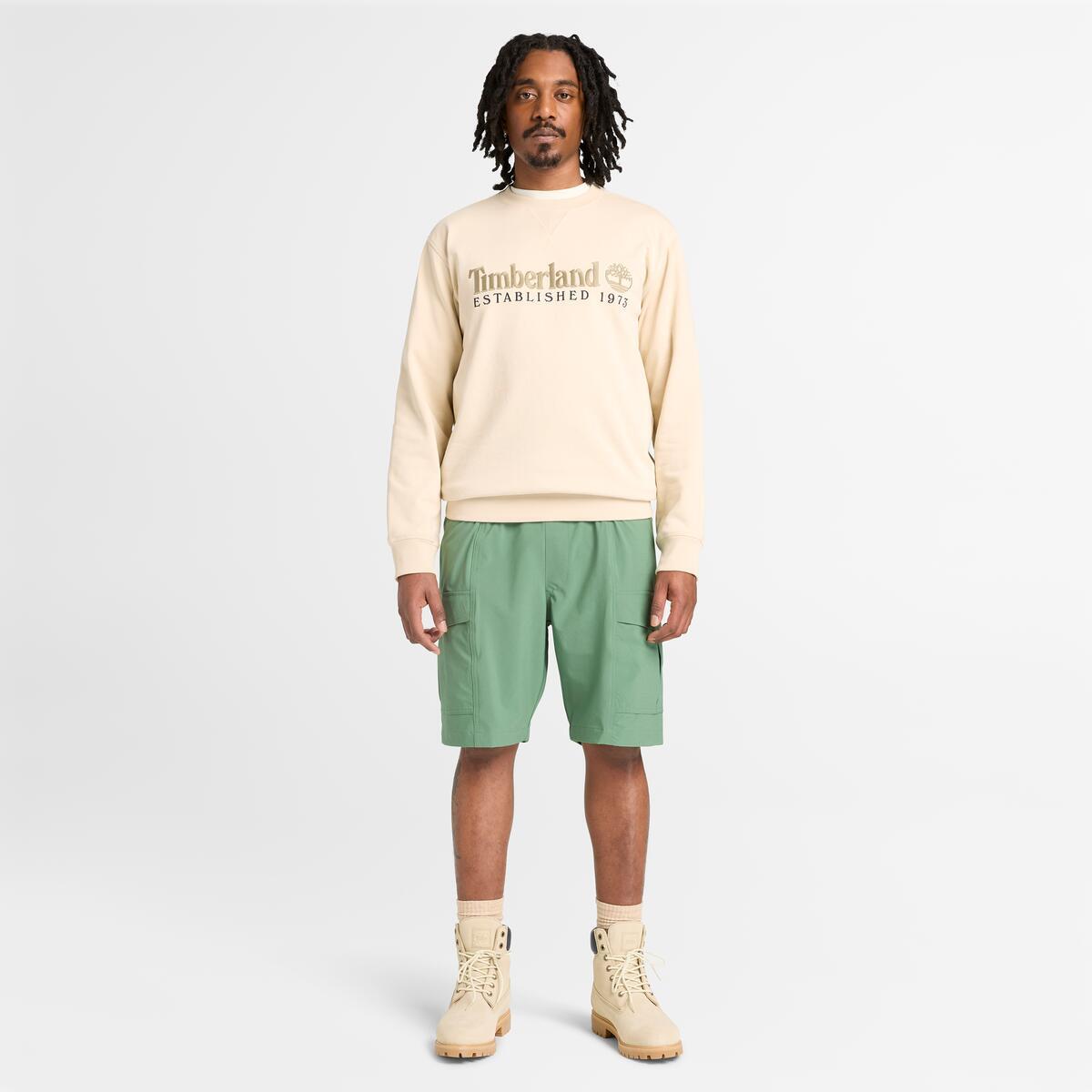 TIMBERLAND Men's Established 1973 Logo Crew Putty - Image 2