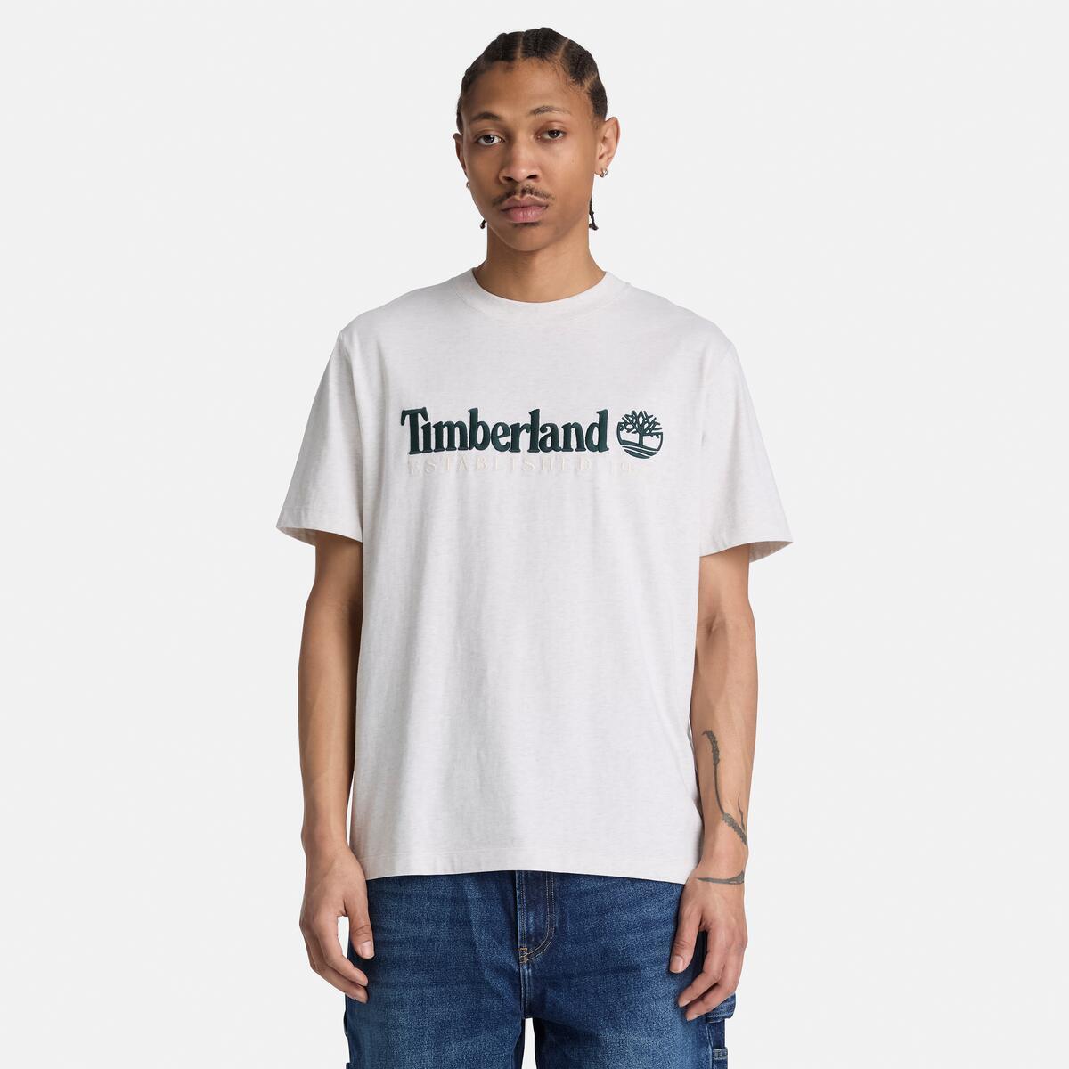 TIMBERLAND Men's Established 1973 Tee Light Oatmeal Heath - Image 1