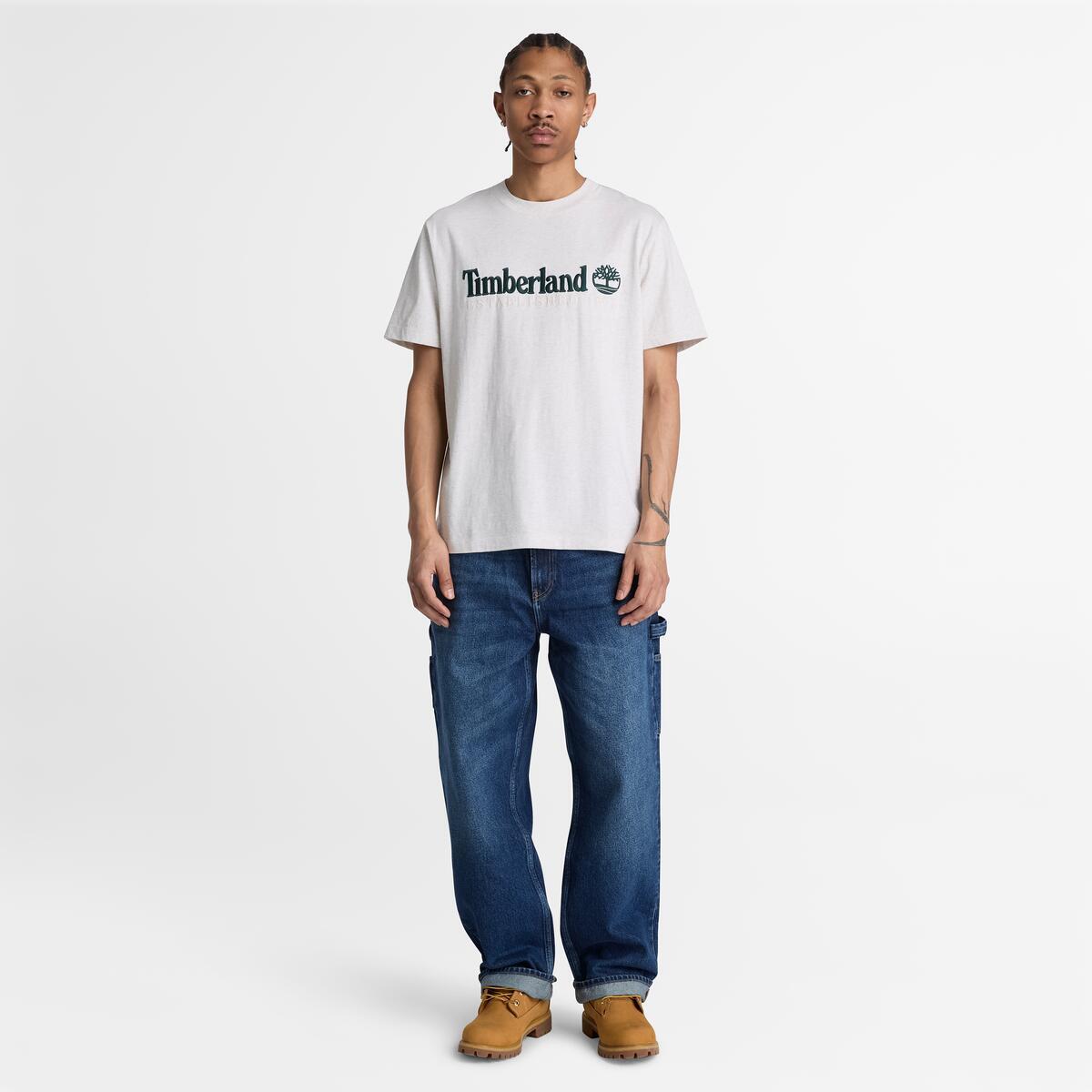 TIMBERLAND Men's Established 1973 Tee Light Oatmeal Heath - Image 2