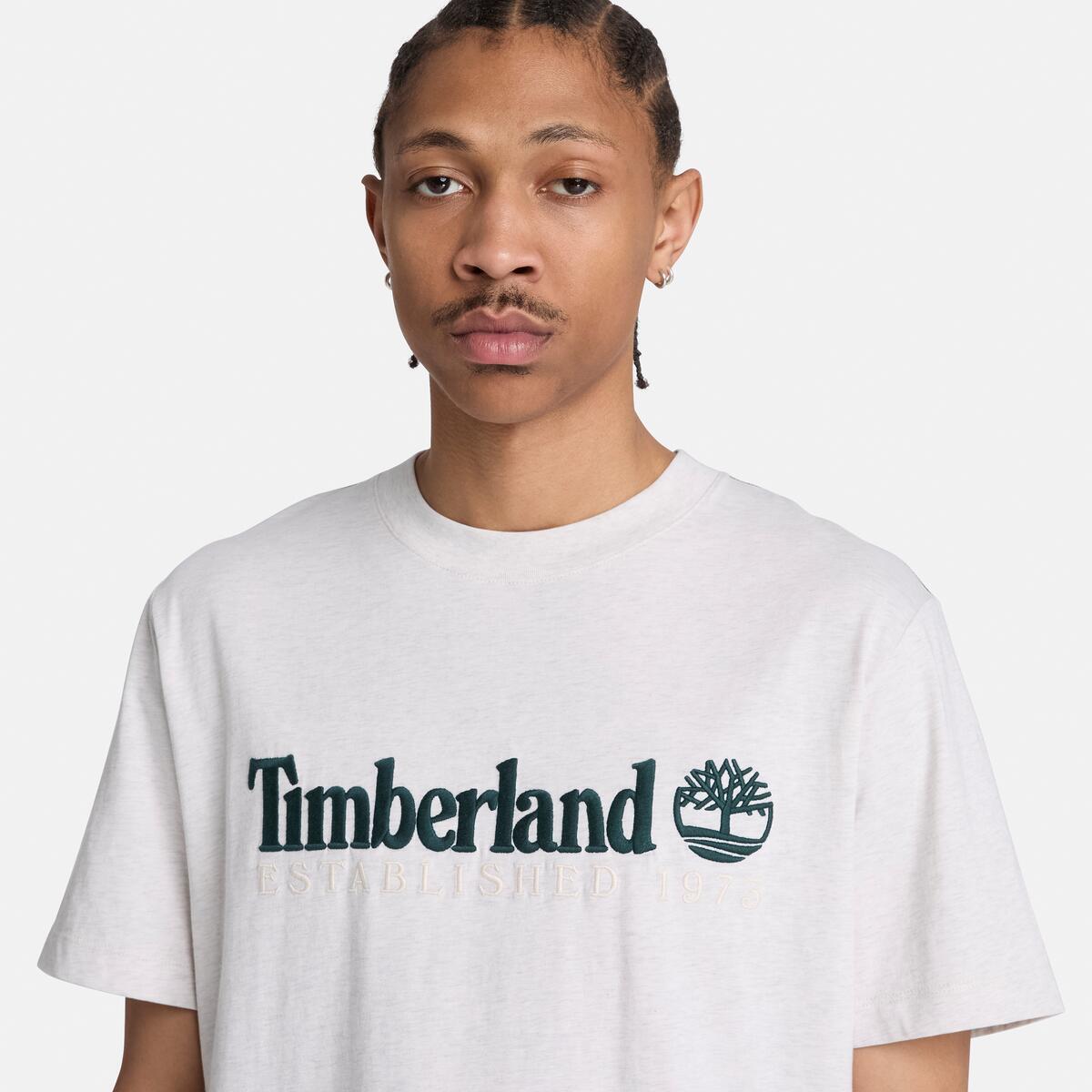 TIMBERLAND Men's Established 1973 Tee Light Oatmeal Heath - Image 4