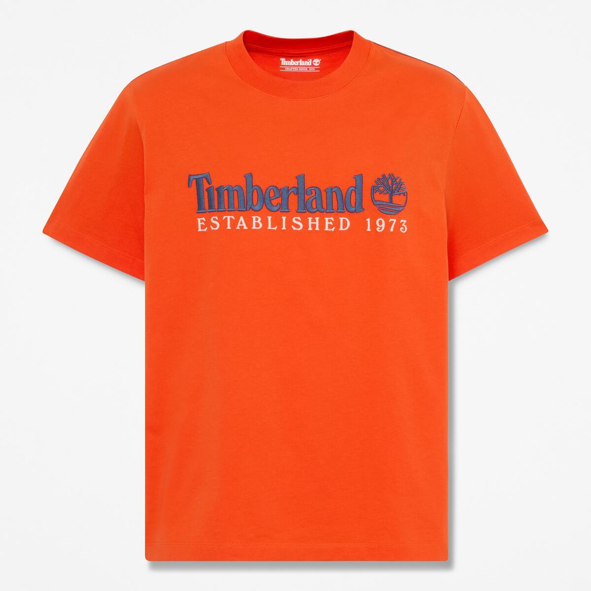 TIMBERLAND Men's Established 1973 Tee Tangerine Tango - Image 5