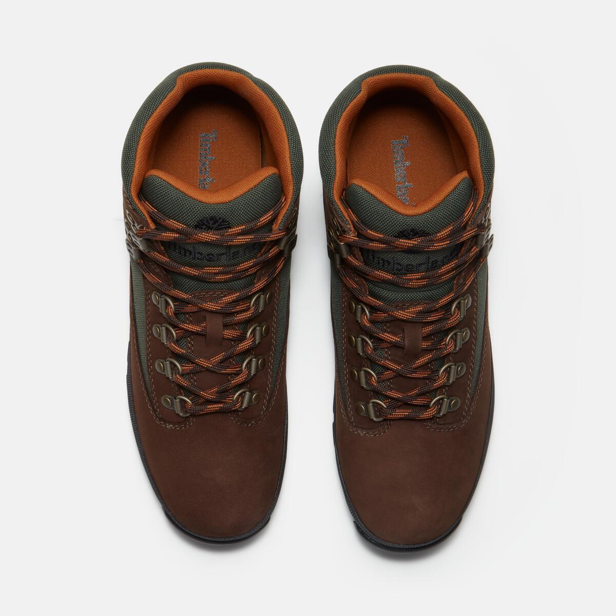 TIMBERLAND Men's Euro Hiker Mid Dark Brown Nubuck - Image 3