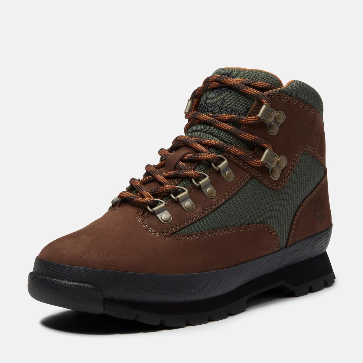 TIMBERLAND Men's Euro Hiker Mid Dark Brown Nubuck - Image 9