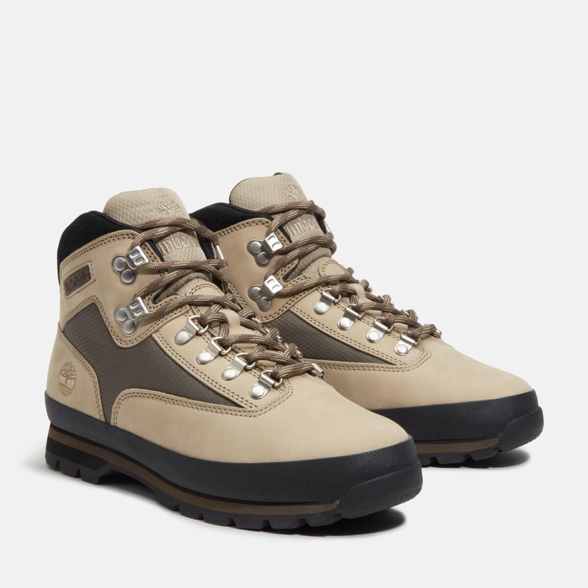 TIMBERLAND Men's Euro Hiker Mid Light Brown Nubuck - Image 4