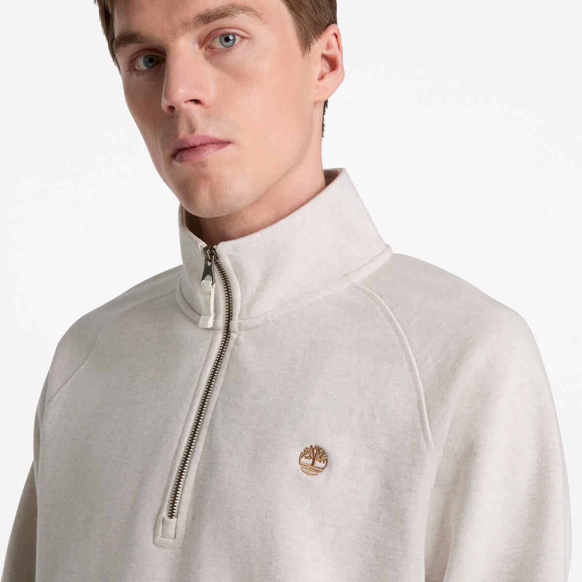 TIMBERLAND Men's Exeter River 1/4 Zip Light Oatmeal Heath - Image 3