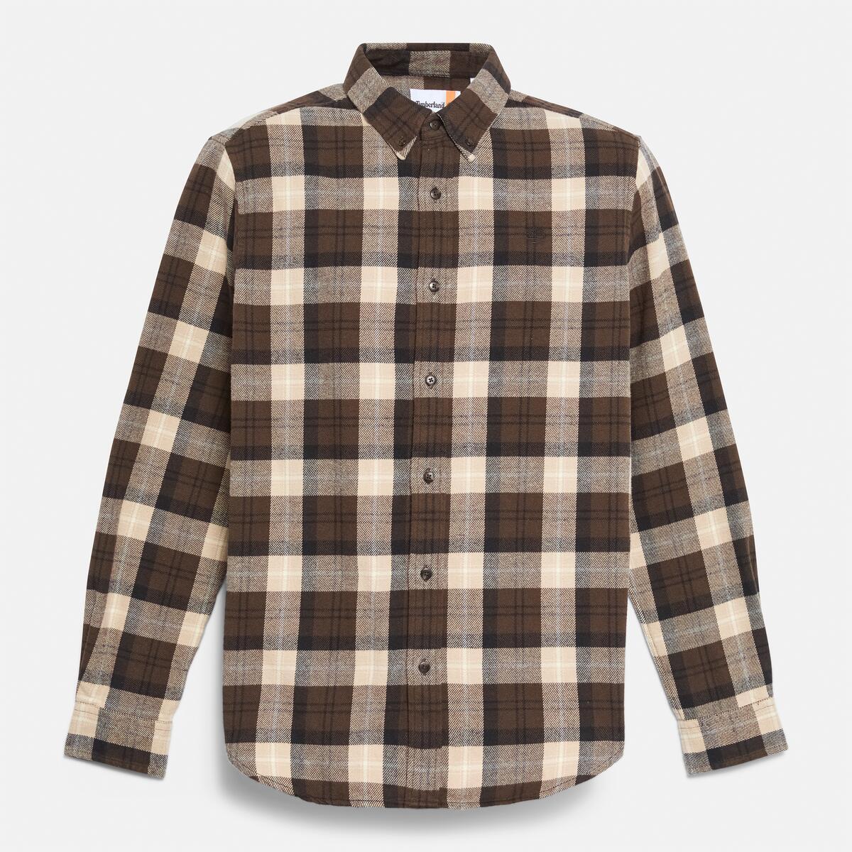 TIMBERLAND Men's Flannel Check Shirt Chocolate Brown - Image 2