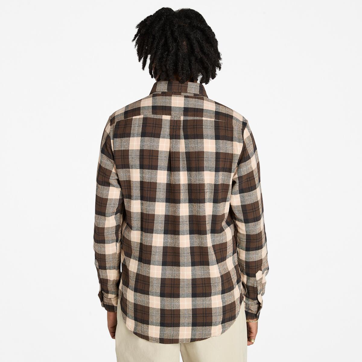TIMBERLAND Men's Flannel Check Shirt Chocolate Brown - Image 5
