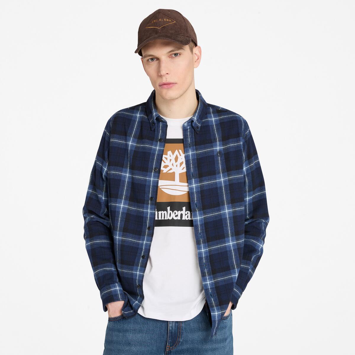 TIMBERLAND Men's Flannel Check Shirt Peacoat - Image 1