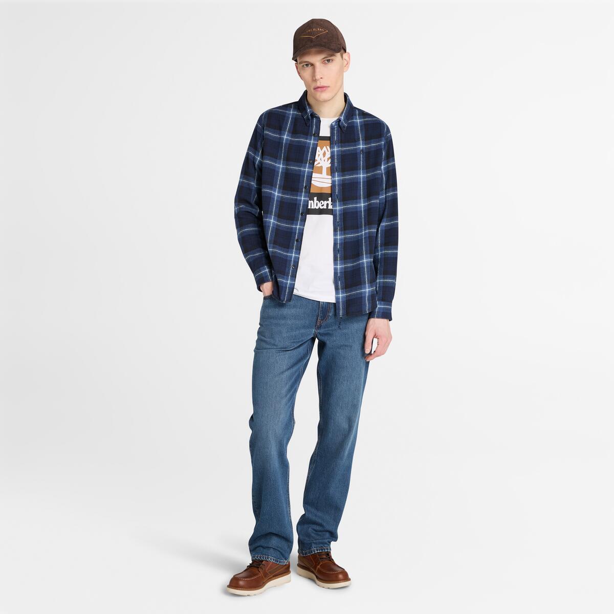 TIMBERLAND Men's Flannel Check Shirt Peacoat - Image 2