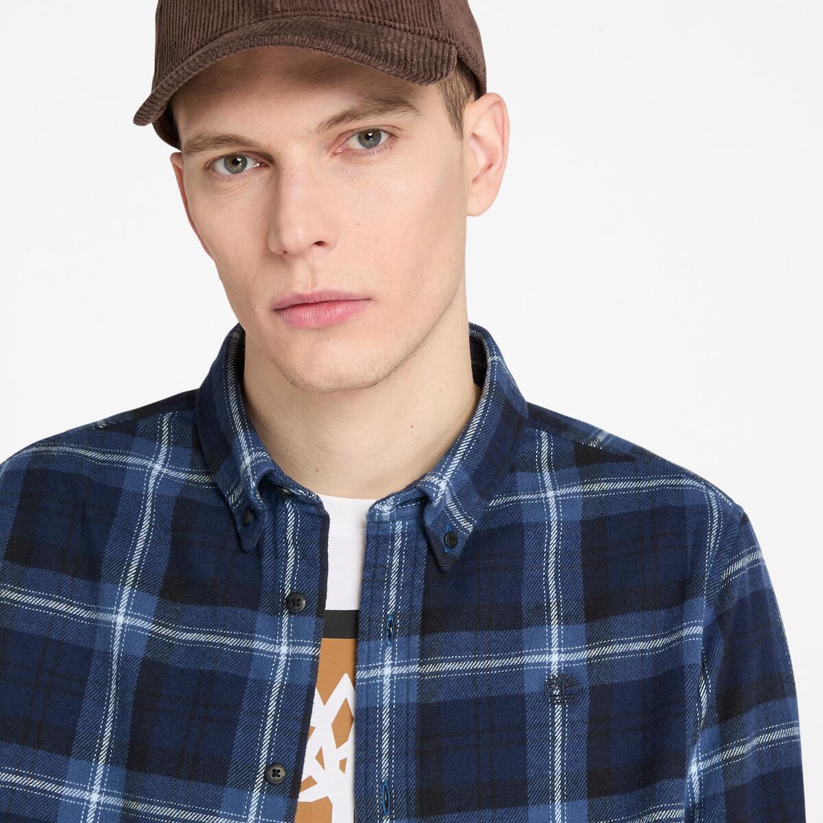 TIMBERLAND Men's Flannel Check Shirt Peacoat - Image 3