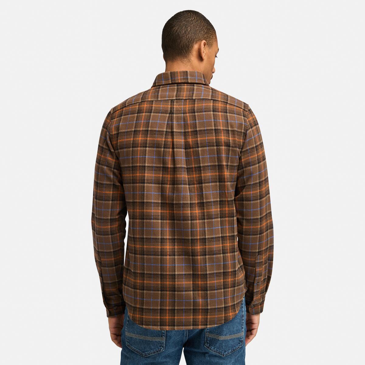 TIMBERLAND Men's Flannel Shirt Chocolate Chip Yd - Image 4