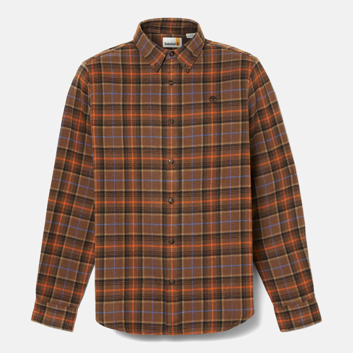 TIMBERLAND Men's Flannel Shirt Chocolate Chip Yd - Image 5