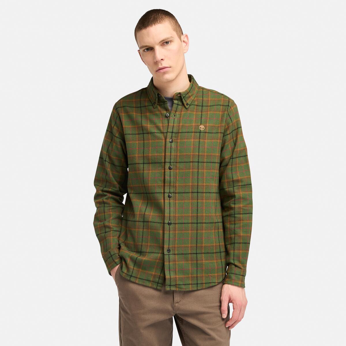 TIMBERLAND Men's Flannel Shirt Dark Wheat Boot Yd - Image 1