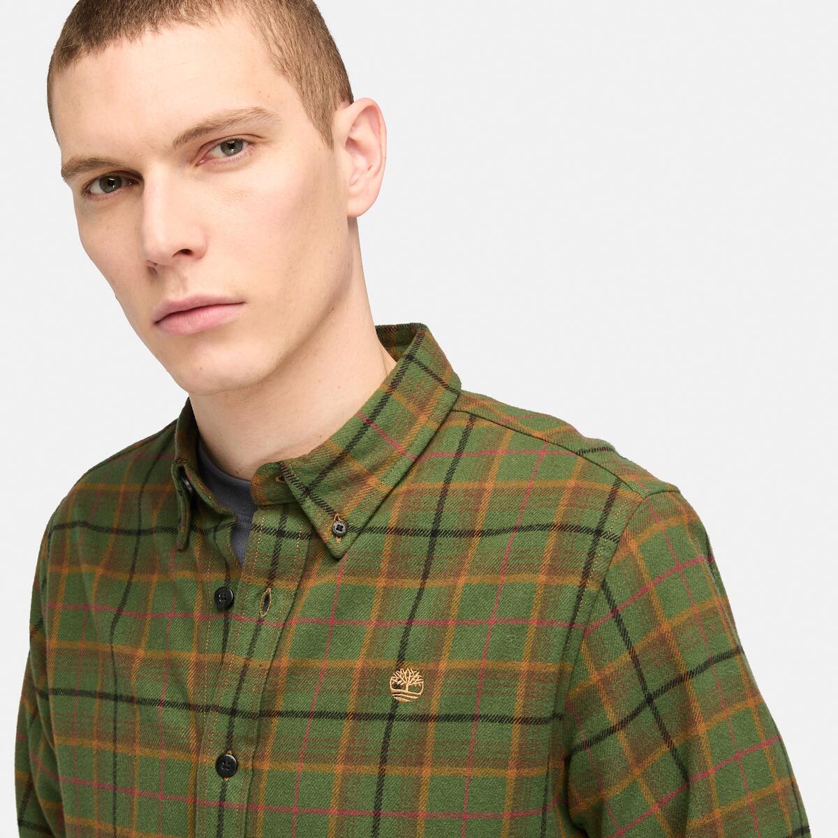 TIMBERLAND Men's Flannel Shirt Dark Wheat Boot Yd - Image 3