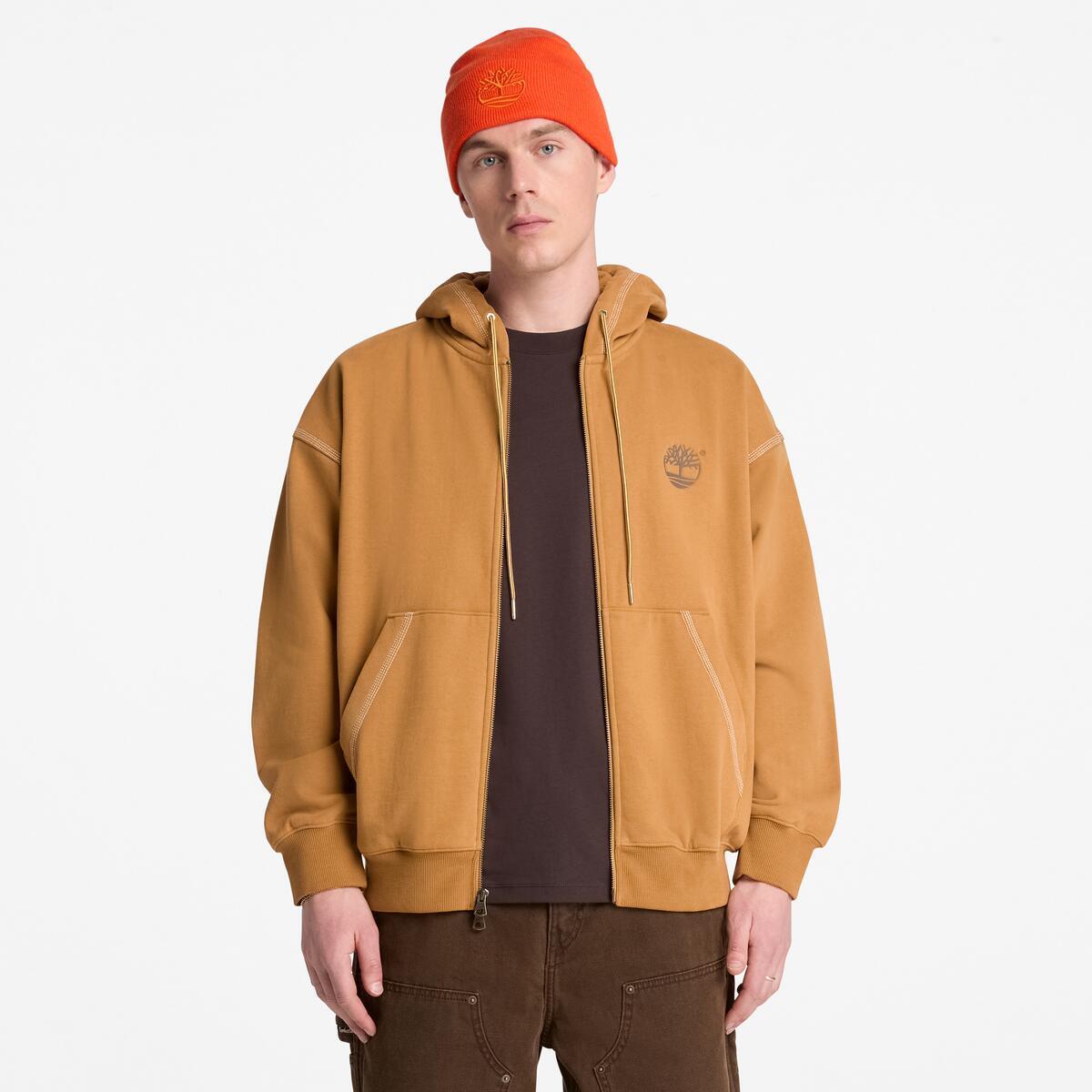 TIMBERLAND Men's Full Zip Hoodie Wheat Boot - Image 1