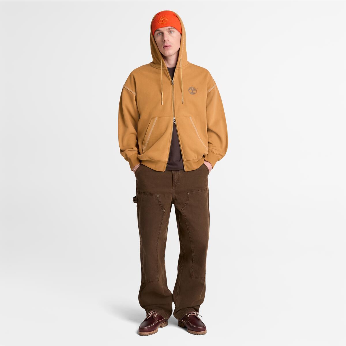 TIMBERLAND Men's Full Zip Hoodie Wheat Boot - Image 2