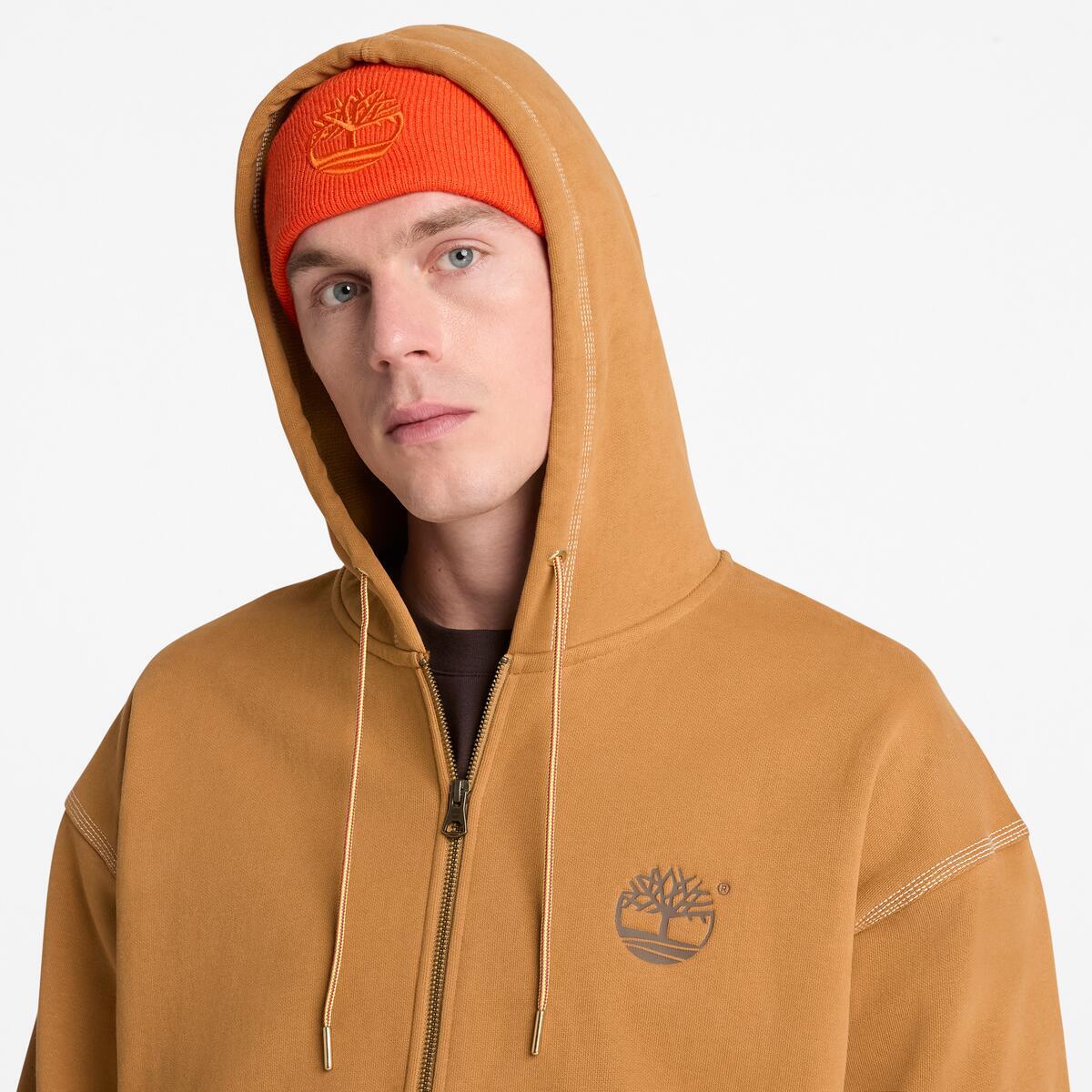 TIMBERLAND Men's Full Zip Hoodie Wheat Boot - Image 4
