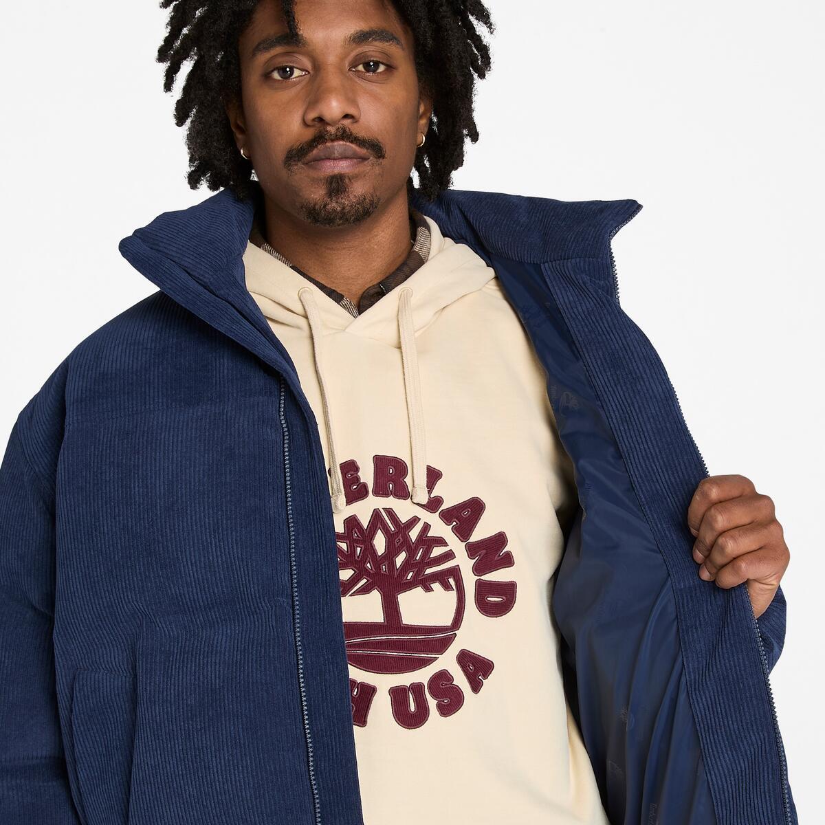 TIMBERLAND Men's Goose Eye Waterproof Corduroy Jacket Peacoat - Image 3