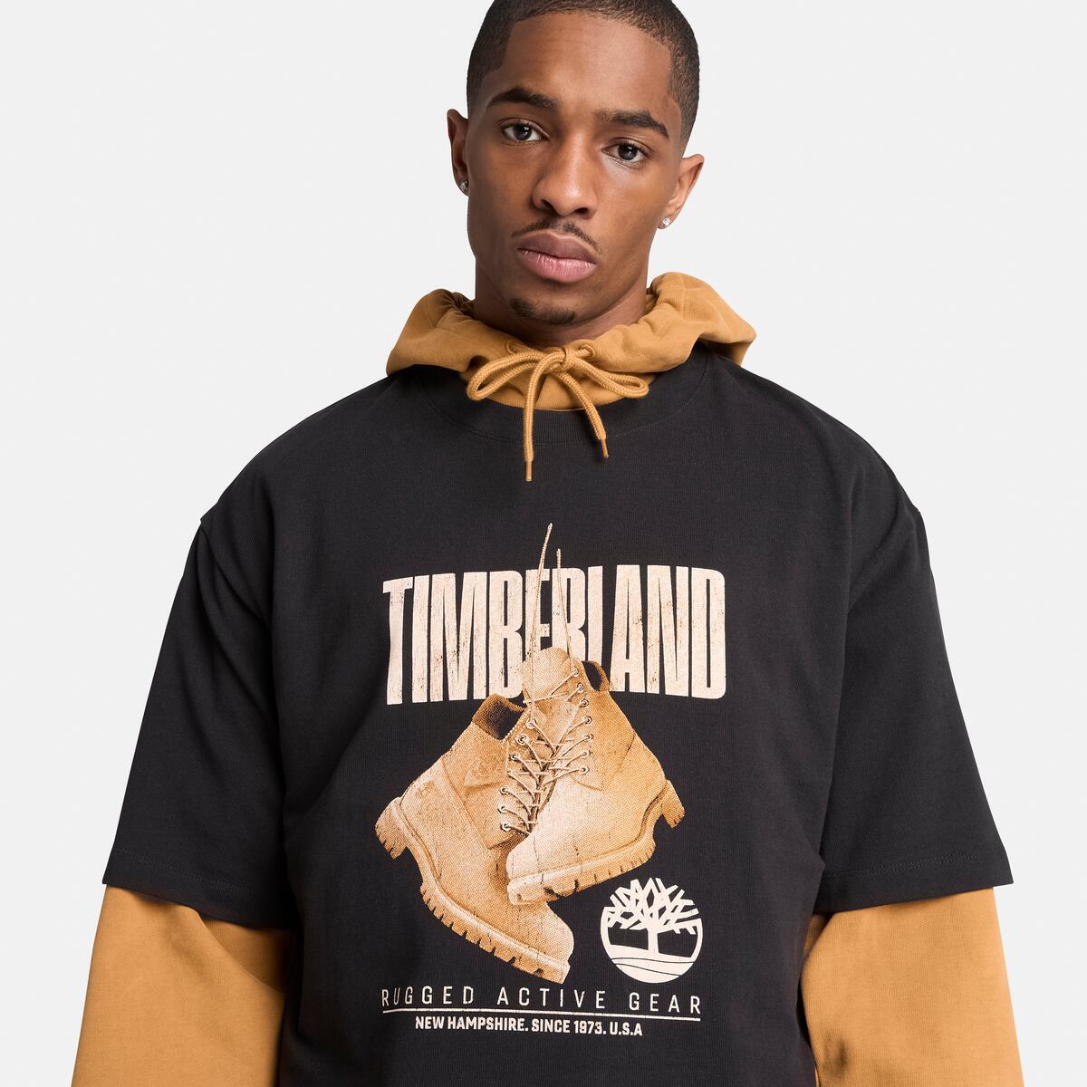 TIMBERLAND Men's Graphic Tee Black - Image 3