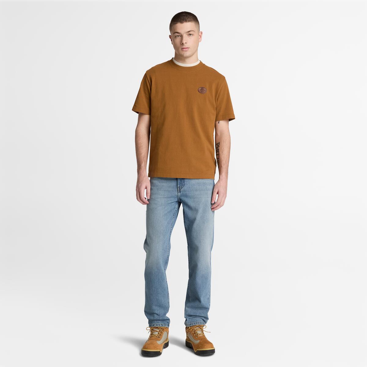 TIMBERLAND Men's Leather BadgeTee Dark Wheat Boot - Image 2