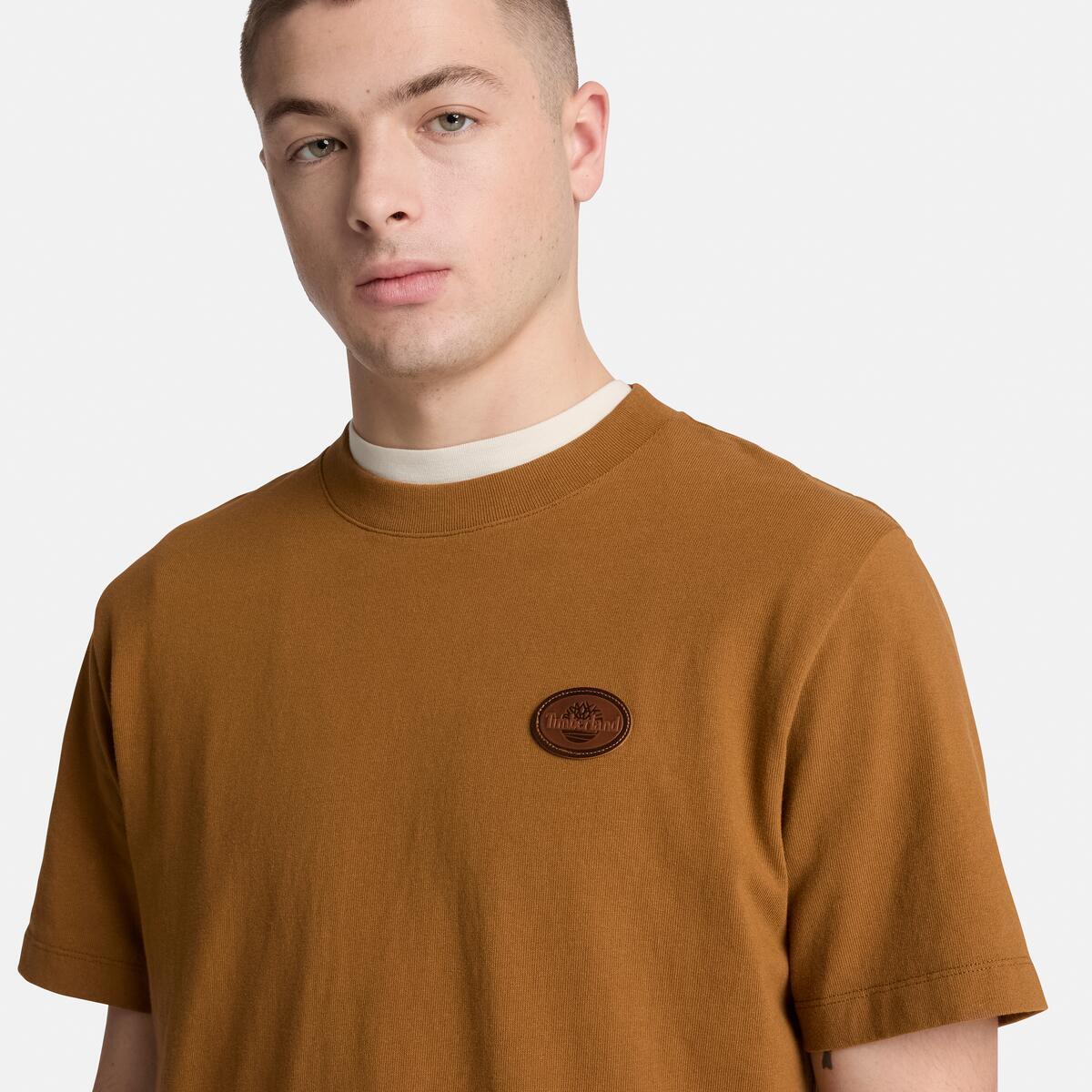 TIMBERLAND Men's Leather BadgeTee Dark Wheat Boot - Image 3