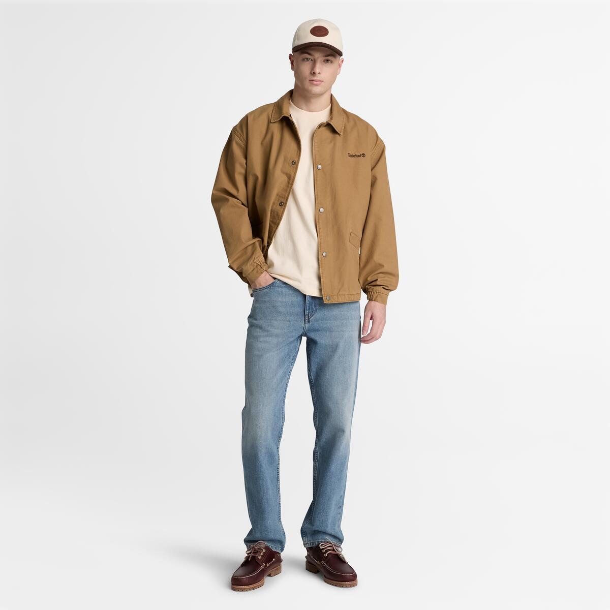 TIMBERLAND Men's Leather BadgeTee White Smoke - Image 2
